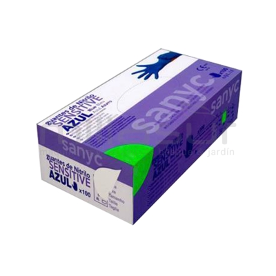 CAJA DE 100 GUANTES NITRILO SENSITIVE AZUL - TALLA S - motoscamaralweb.com