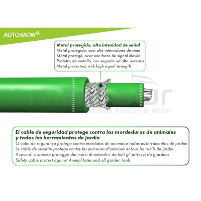 BOBINA CABLE PERIMETRO ROBOT CORTAC. AUTO-MOW 500M - 3.8mm ARMADO - NARANJA - motoscamaralweb.com