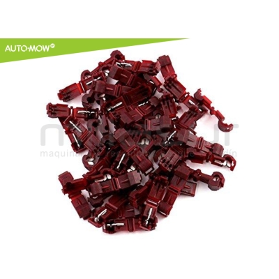 PACK DE 100 CONECTORES ROJOS CABLE PERIMETRAL A BASE ROBOT CORTACESPED - motoscamaralweb.com