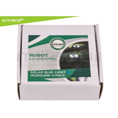 PACK 4 LUCES SOLARES JARDIN - AUTO-MOW - LUZ AZUL - motoscamaralweb.com