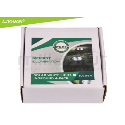 PACK 4 LUCES SOLARES JARDIN - AUTO-MOW - LUZ BLANCA - motoscamaralweb.com