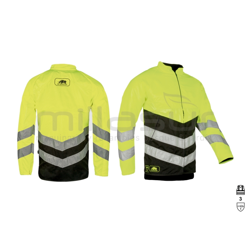 CHAQUETA ANTICORTE CLASE 1 ALTA VISIBILIDAD - TALLA XXL - motoscamaralweb.com