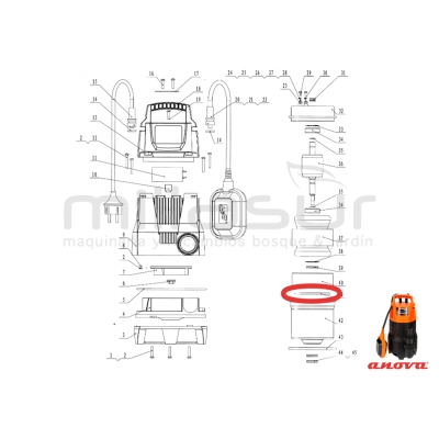 JUNTA TORICA CUERPO BOMBA 72x3 BE750AS (41). BE1000ASX - motoscamaralweb.com