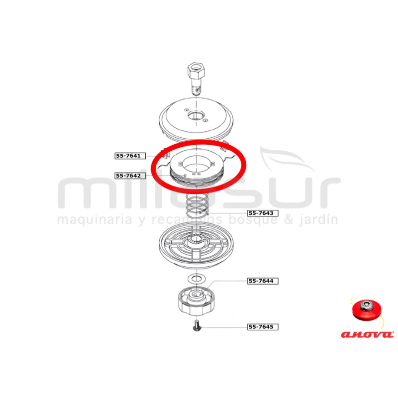 CARRETE CON 6 METROS DE NYLON CABEZAL PT130 ( 55-764) - motoscamaralweb.com