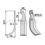 CUCHILLA MOTOAZADA 217x6x45 IZQ - S.E.P. - motoscamaralweb.com