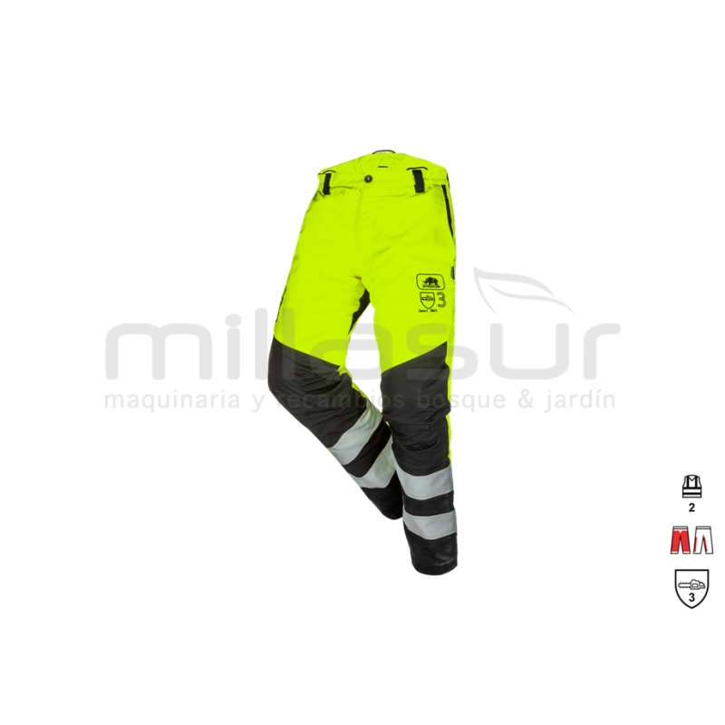 PANTALON ANTICORTE CLASE 3 ALTA VISIBILIDAD (2) AMARILLO - TALLA M - motoscamaralweb.com