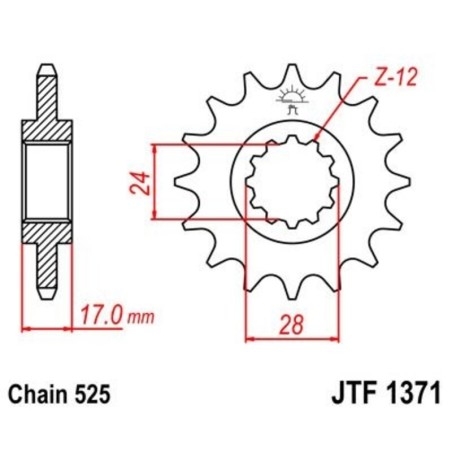 Piñón con goma anti-ruido JT SPROCKETS acero 1371 - 525 - motoscamaralweb.com