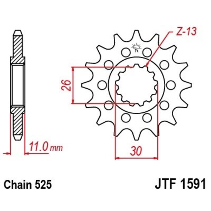 Piñón con goma anti-ruido JT SPROCKETS acero 16 dientes 1591 - 525 - motoscamaralweb.com Piñón con goma anti-ruido JT SPROCKETS acero 16 dientes 1591 - 525 - motoscamaralweb.com