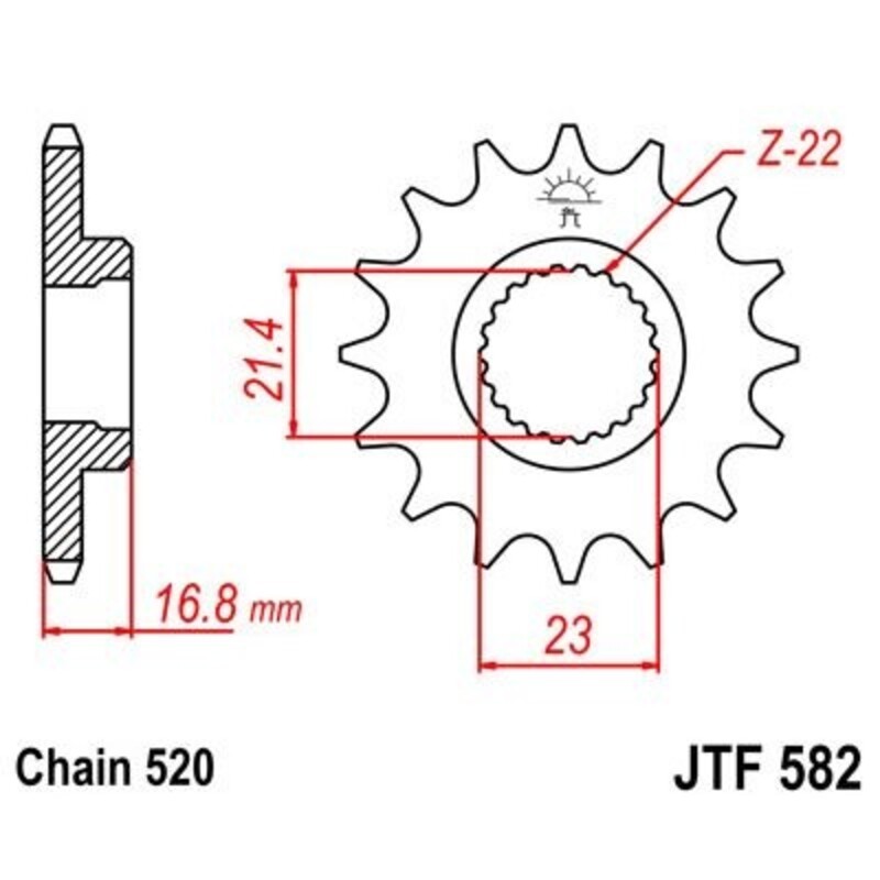 Piñón con goma anti-ruido JT SPROCKETS acero 582 - 520 - motoscamaralweb.com Piñón con goma anti-ruido JT SPROCKETS acero 582 - 520 - motoscamaralweb.com