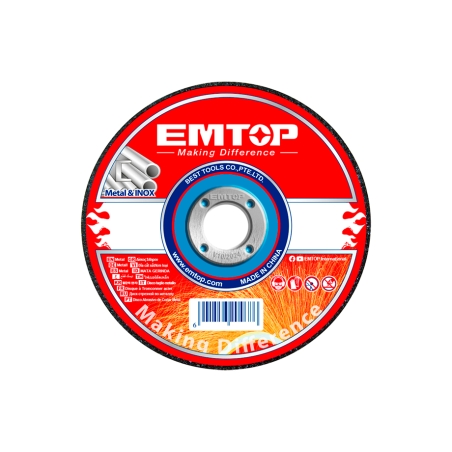 DISCO CORTE METAL AMOLADORA 125MM 1.2MM EMTOP - motoscamaralweb.com