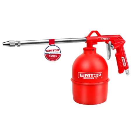 PISTOLA PETROLEADO EMTOP 0.75L 215MM PARA COMPRESOR - motoscamaralweb.com