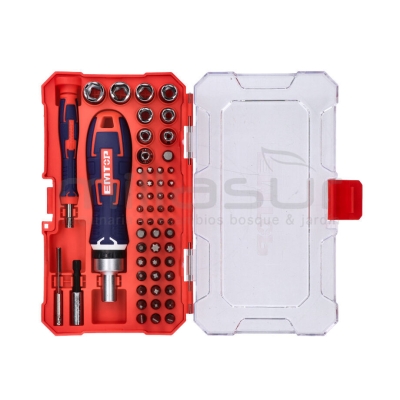 DESTORNILLADOR CON PUNTERAS Y LLAVES INTERCAMBIABLES - 55 PCS - E.MTOP - motoscamaralweb.com