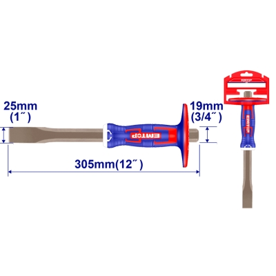CINCEL PLANO 25MM - LARGO 305MM EMTOP - motoscamaralweb.com
