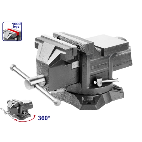TORNILLO DE BANCO CON BASE GIRATORIA 6 - 11.2KG EMTOP - motoscamaralweb.com