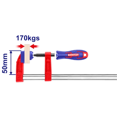 SARGENTO DE APRIETE 50x150 MM 170 KGS EMTOP - motoscamaralweb.com