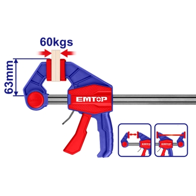 SARGENTO RAPIDO DE APRIETE 63x450 MM 60 KGS EMTOP - motoscamaralweb.com