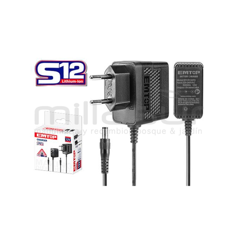 CARGADOR BATERIA 12V EMTOP 0.65A - 2Hr - motoscamaralweb.com