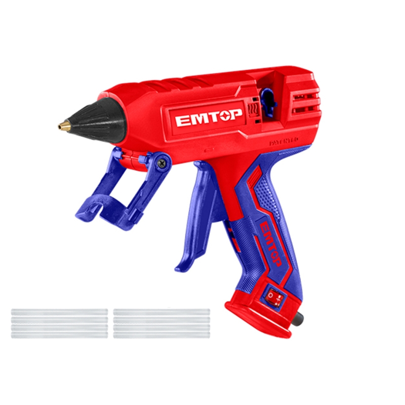 PISTOLA ELECTRICA SILICONA 220W EMTOP (INCLUYE 8 BARRAS PEGAMENTO 11.2mm) - motoscamaralweb.com