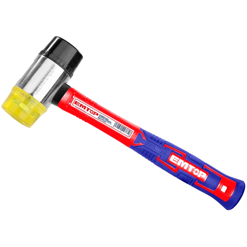 MARTILLO GOMA PLASTICO 40mm EMTOP (MANGO FIBRA VIDRIO) - motoscamaralweb.com