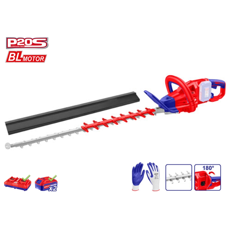 CORTASETOS BATERIA 40V (20+20) 650MM EMTOP - P20S - (INCLUYE BATERIA 2X4.0Ah + CARGADOR) - motoscamaralweb.com