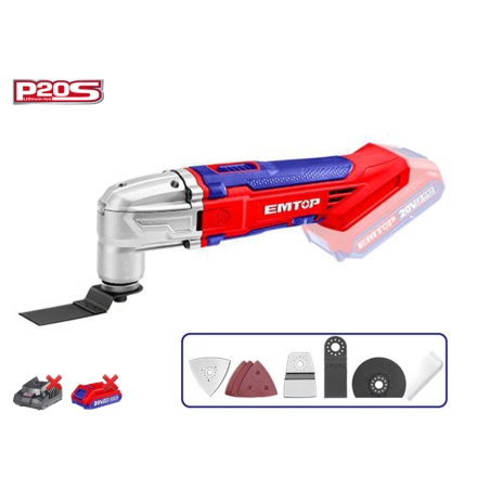 MULTIHERRAMIENTA EMTOP BATERÍA 20V - P20S - (8 ACCESORIOS - NO INCLUYE BATERÍA NI CARGADOR) - motoscamaralweb.com
