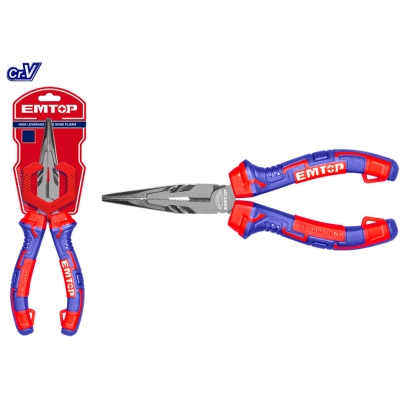 ALICATES PUNTA LARGA 8 200mm Cr-V EMTOP - motoscamaralweb.com