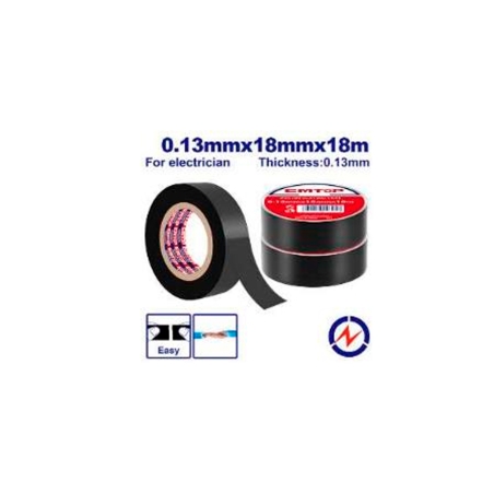 PAQUETE 10 UNIDADES CINTA AISLANTE NEGRA 18mm PVC EMTOP (18 M) - motoscamaralweb.com