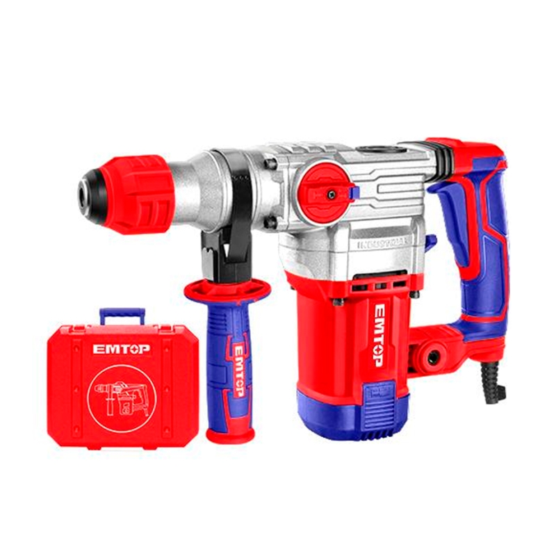 MARTILLO PERCUTOR 1500W EMTOP 5.5J (TIPO SDS PLUS - 3 BROCAS 2 CINCELES - CON MALETIN ) - motoscamaralweb.com