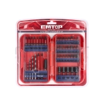 CONJUNTO 45 ACCESORIOS DESTORNILLADOR DE IMPACTO EMTOP - motoscamaralweb.com