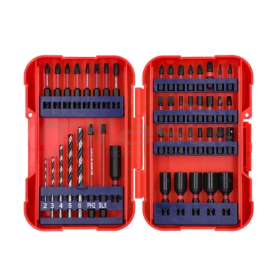 CONJUNTO 45 ACCESORIOS DESTORNILLADOR DE IMPACTO EMTOP - motoscamaralweb.com