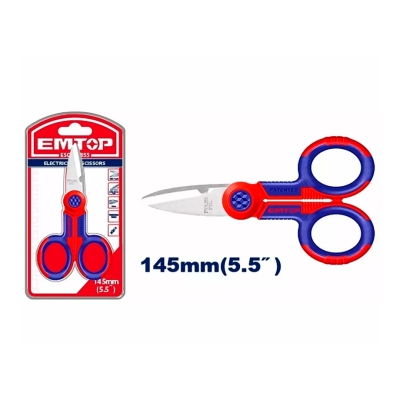 TIJERAS ELECTRICISTA 5.5 145mm ACERO INOXIDABLE EMTOP - motoscamaralweb.com