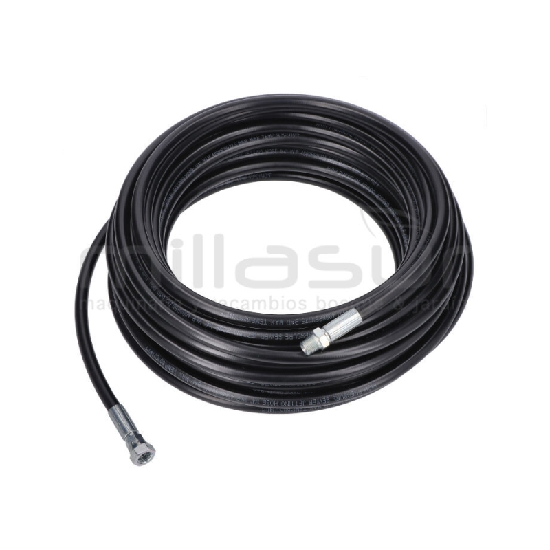 MANGUERA ALTA PRESIÓN PARA DESATASCAR 20M - 1/4 4000PSI - motoscamaralweb.com