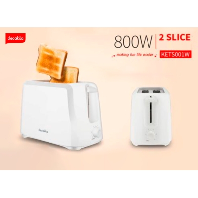 TOSTADORA DECAKILA - 800W - 6 AJUSTES - 2 REBANADAS - motoscamaralweb.com
