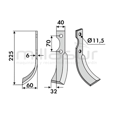 CUCHILLAS IZQUIERDA MC1000 . MC1001 . MC700 . MC507 - motoscamaralweb.com
