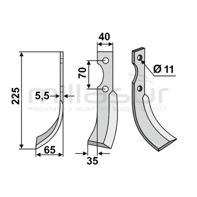 CUCHILLA IZQUIERDA MC700 - motoscamaralweb.com