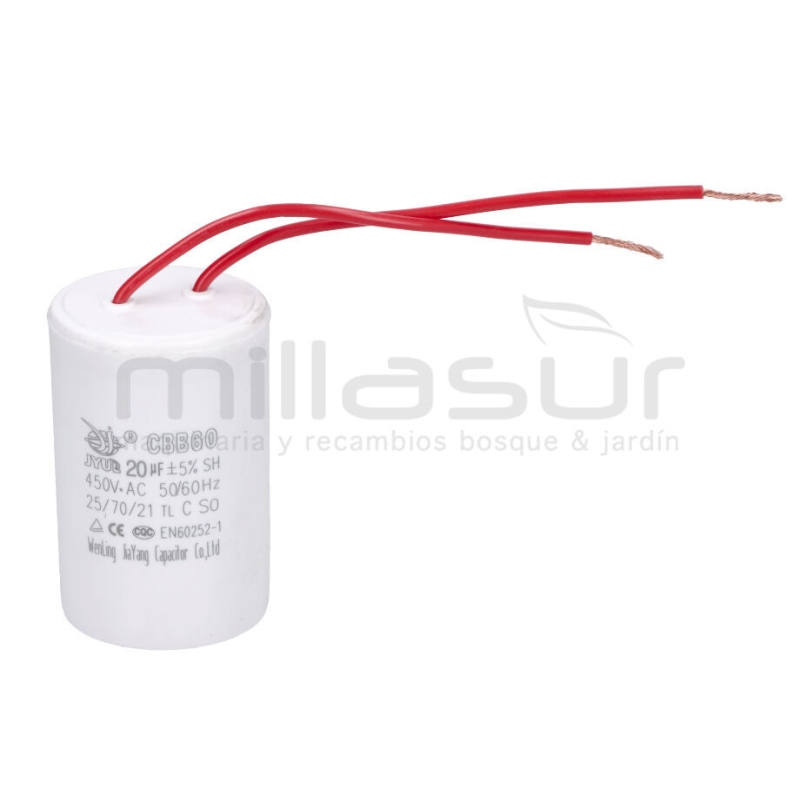 CONDENSADOR 20 uF 450VAC CA50S (A 13) - motoscamaralweb.com