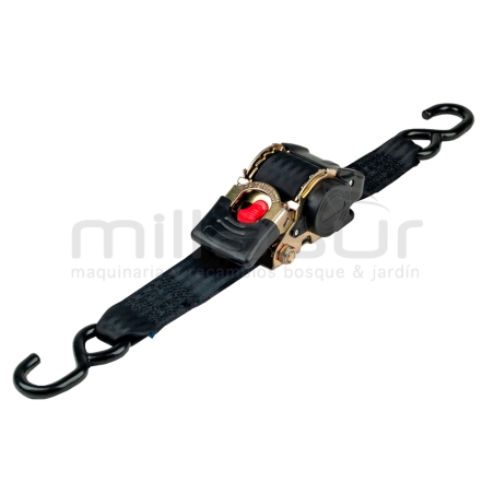ESLINGA - CINTA DE TRINCAJE CON TENSOR DE CARRACA - 3MX52MM - 500KG GANCHO TIPO S - motoscamaralweb.com