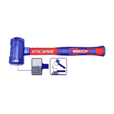 MARTILLO MAZA PESO MUERTO 1000g EMTOP (MANGO FIBRA VIDRIO) - motoscamaralweb.com
