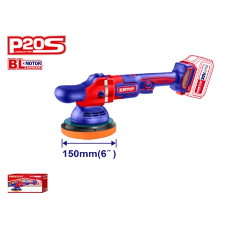 PULIDORA 150MM BATERIA 20V EMTOP P20S (BATERIA Y CARGADOR NO INCLUIDOS) - motoscamaralweb.com