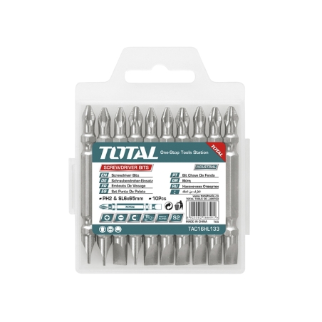 BLISTER 10 PCS PUNTERAS DOBLES DESTORNILLADOR PH2 - SL6 MAGNETICAS - motoscamaralweb.com