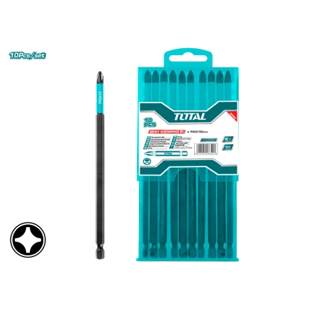 CONJUNTO 10 PUNTERAS DESTORNILLADOR DE IMPACTO (PH2 + PH2 - 150mm) - motoscamaralweb.com