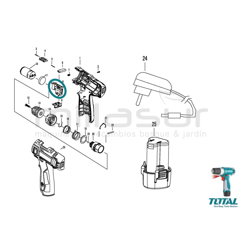 INTERRRUPTOR TALADRO TDLI228120 - motoscamaralweb.com