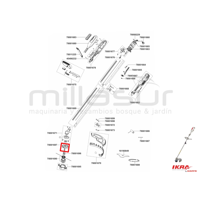 TAPA SUPERIOR CABEZAL NYLON TE1000 (1697) - motoscamaralweb.com