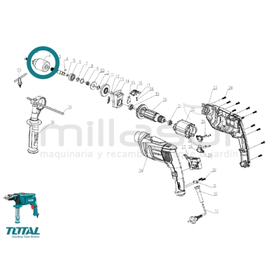 CABEZAL PORTABROCAS TALADRO TG109136 - motoscamaralweb.com