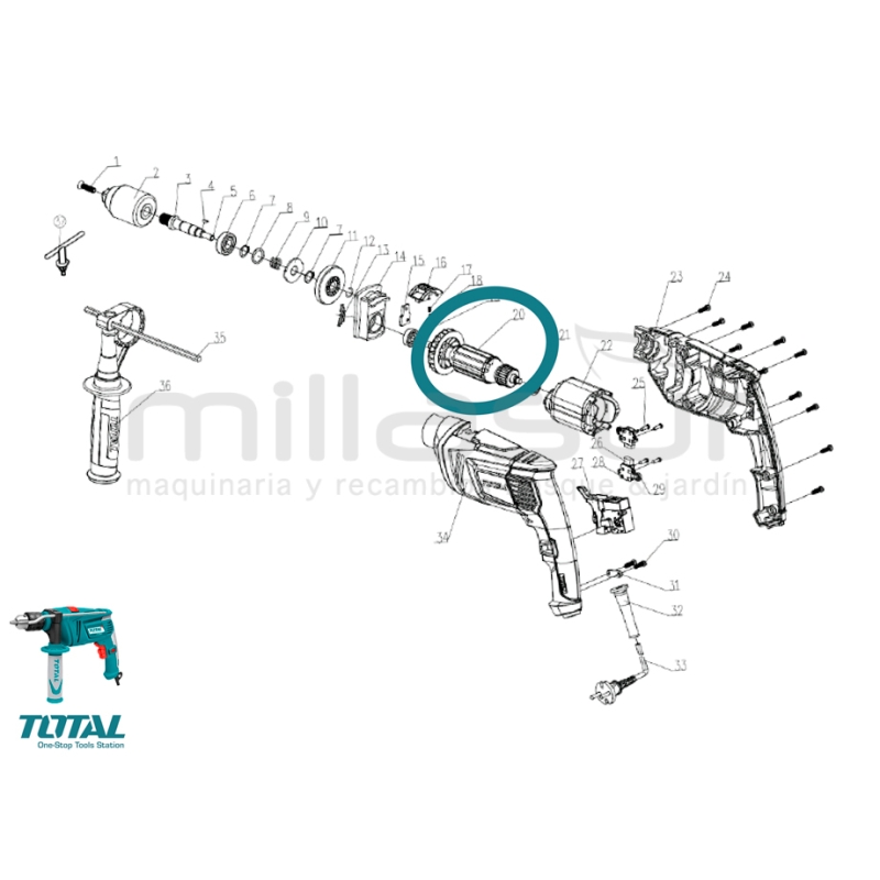 ROTOR MOTOR TALADRO TG109136 - motoscamaralweb.com