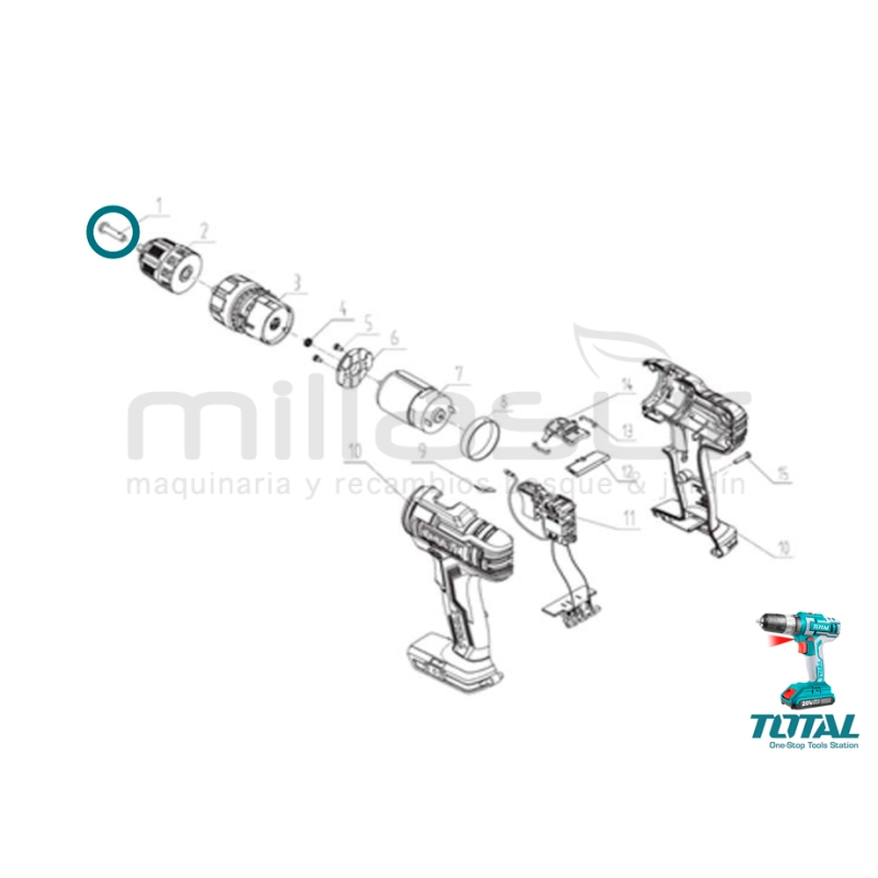 TORNILLO PORTABROCAS TALADRO BATERIA TIDLI200215 (1) - motoscamaralweb.com