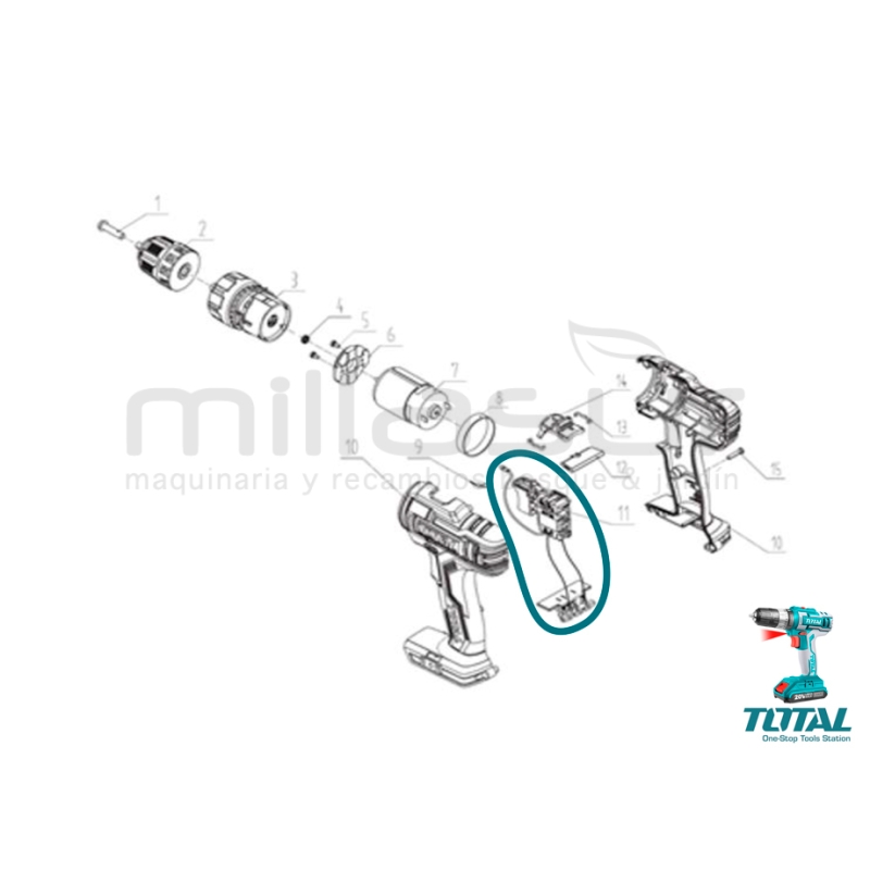 INTERUPTOR CON PLACA TALADRO TIDLI200215 (11) - motoscamaralweb.com