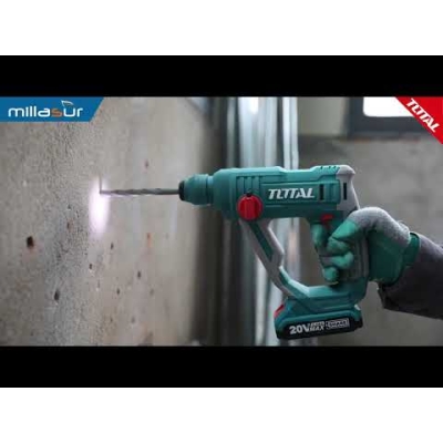 TALADRO PERCUTOR BATERIA 20V TOTAL - 1.5J P20S(16MM - SDS PLUS - 3 BROCAS - SIN BATERIA NI CARGADOR - motoscamaralweb.com