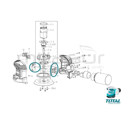 PLACA ELECTRONICA +CONECTOR BATERIA LIJADORA TROSLI2001 ( 5 + 13) - motoscamaralweb.com
