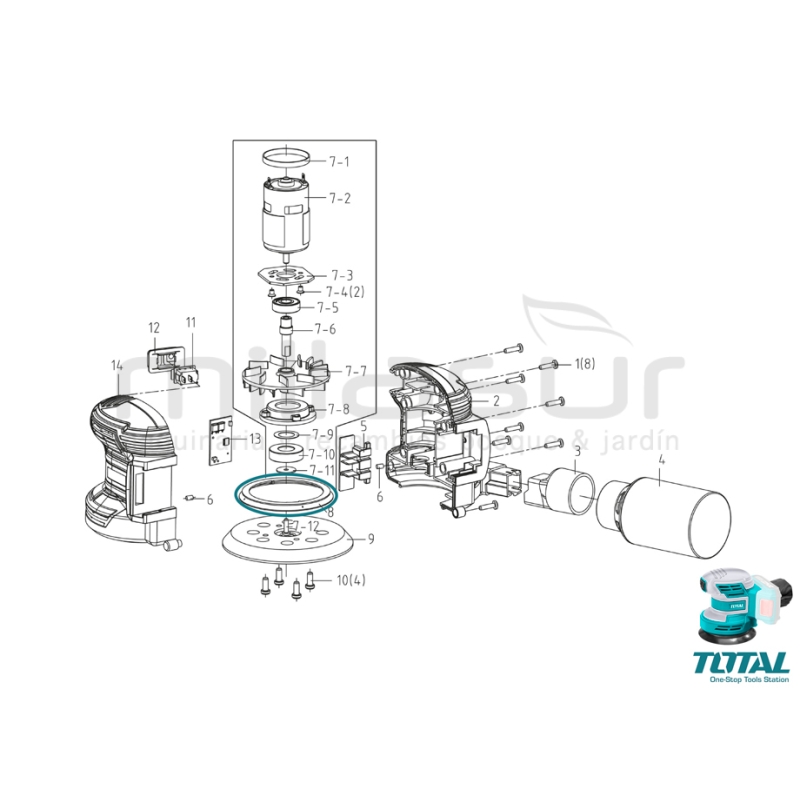 JUNTA BASE VIBRADOR PARA LIJADORA TROSLI2001 125MM ( 8) - motoscamaralweb.com